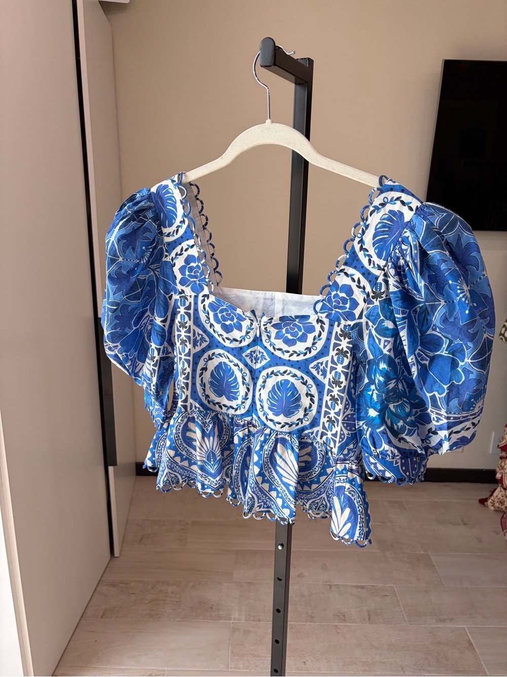 Farm Rio: Blue Tile Dream Short Sleeve
Blouse - Picture 7 of 10